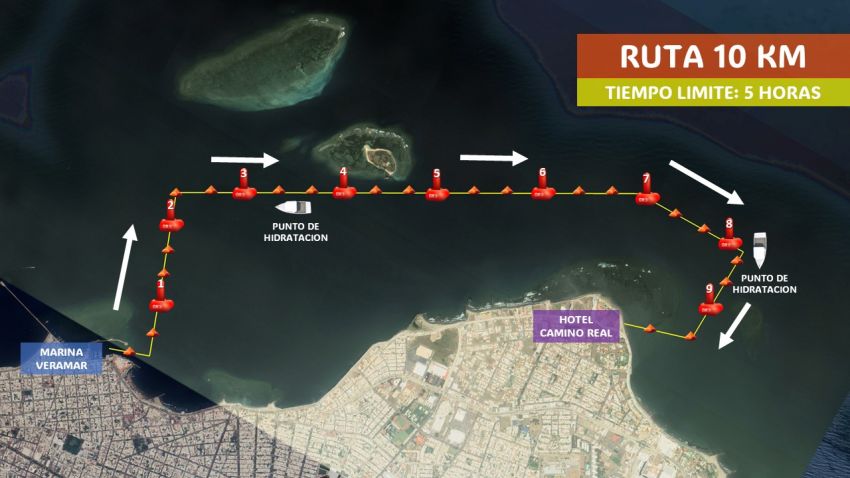 11ª TRAVESÍA DE AGUAS ABIERTAS GRAN RETTO VERACRUZ Ruta
