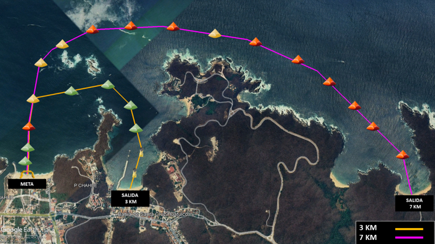 5ª TRAVESÍA AGUAS ABIERTAS GRAN RETTO HUATULCO Ruta