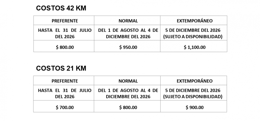 MARATON BAMBINO VERACRUZ 2026 Costos e Inscripciones