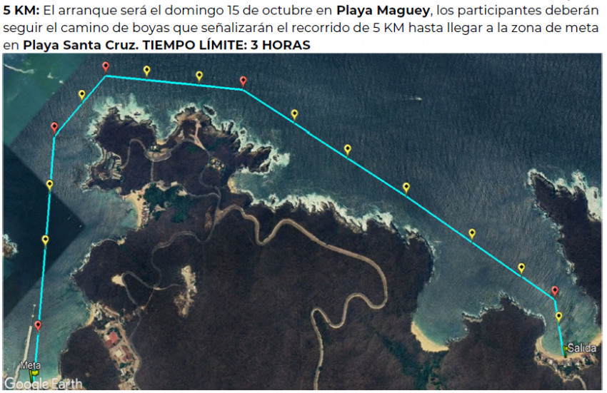 3A TRAVESÍA AGUAS ABIERTAS GRAN RETTO HUATULCO Ruta