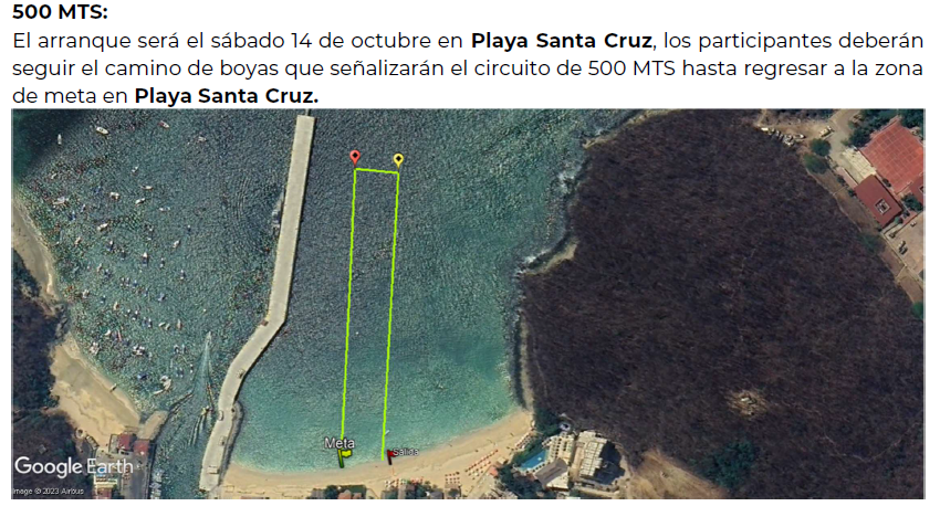 3A TRAVESÍA AGUAS ABIERTAS GRAN RETTO HUATULCO Ruta